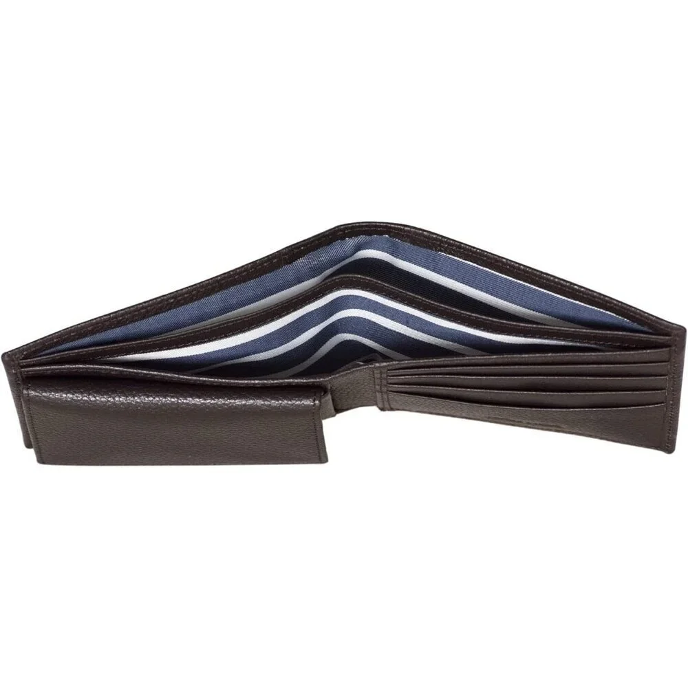 Men's J-Class - Brown Bifold Leather Wallet RFID Blocking ID Window Card Slots